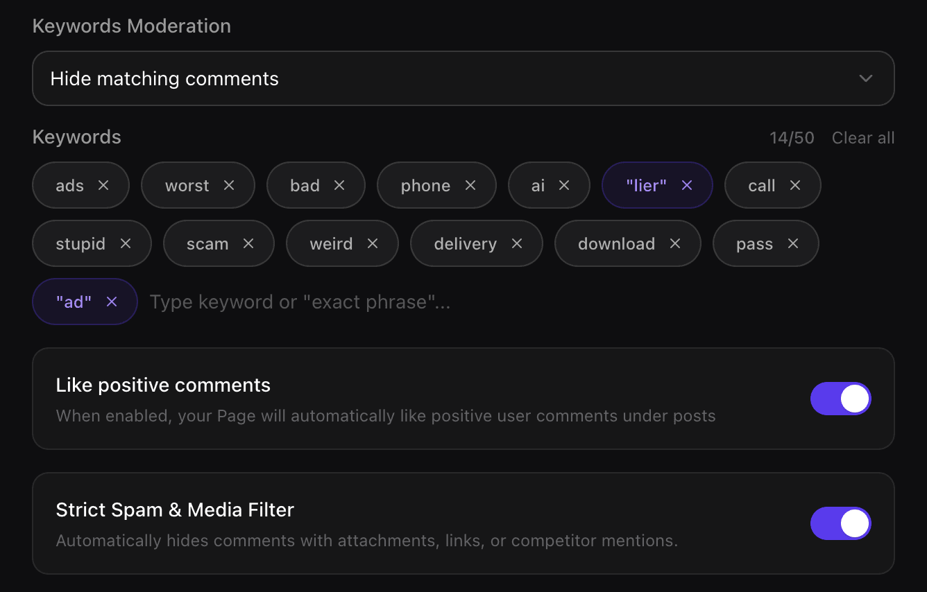 Keyword Moderation: Auto-Filter Spam Before AI Even Sees It